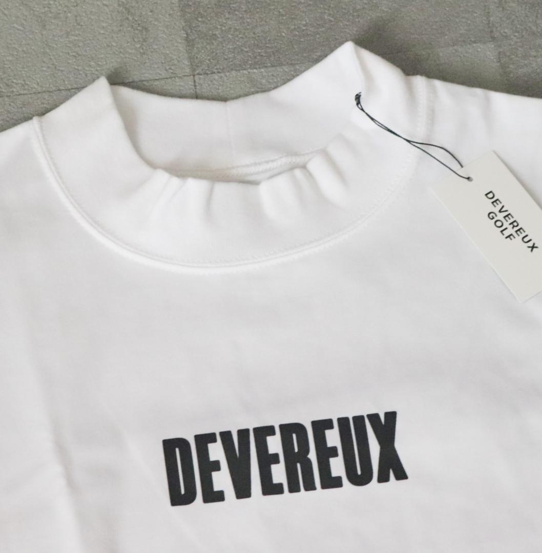 新品【デヴァロー ゴルフ】 モックネック 半袖Tシャツ 白 M(オーバーサイズ)