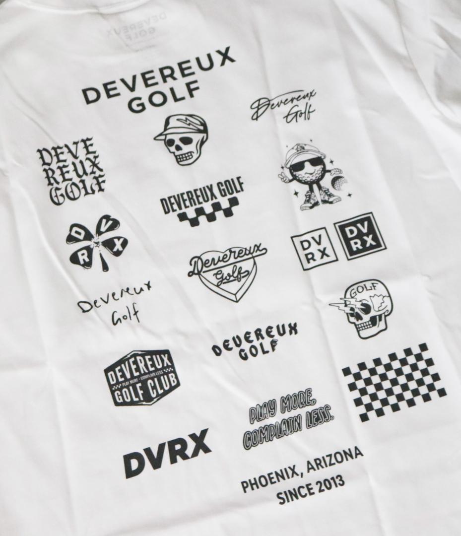 新品【デヴァロー ゴルフ】 モックネック 半袖Tシャツ 白 M(オーバーサイズ)