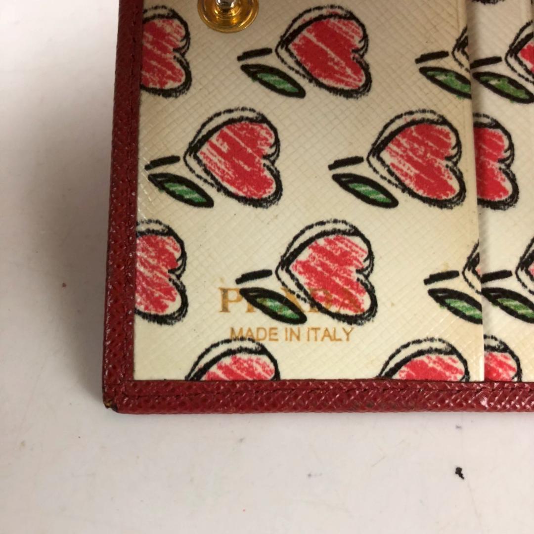 PRADA プラダ 財布 レッド フラワー 小物 レディース ブランド