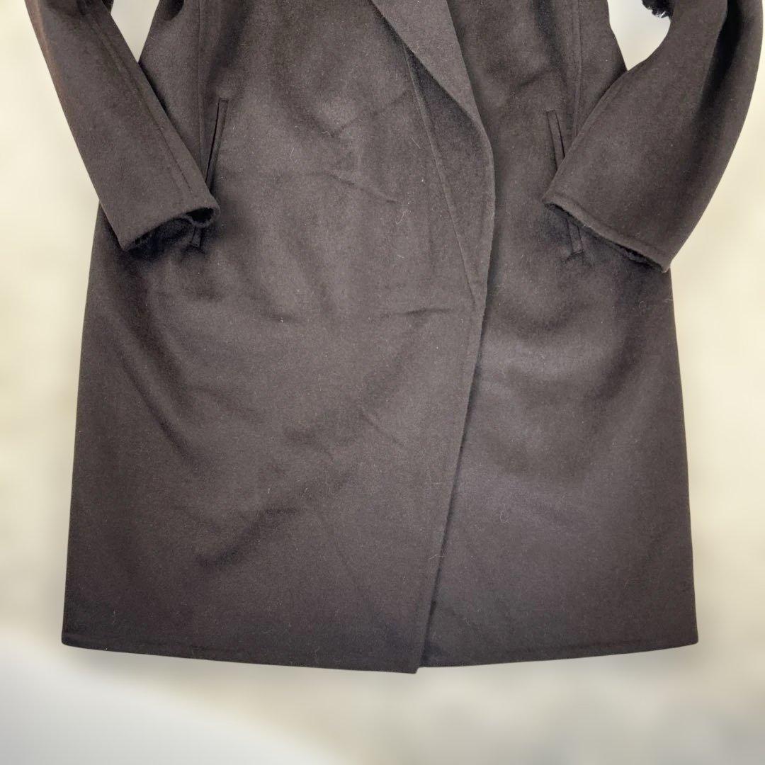 未使用級！ UNIQLO ユニクロ +Ｊノーカラーコート カシミヤ L 美品　黒