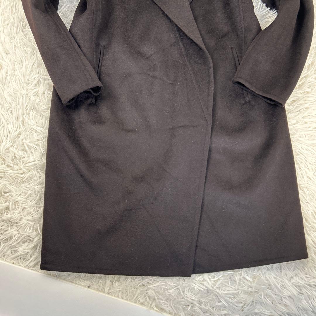 未使用級！ UNIQLO ユニクロ +Ｊノーカラーコート カシミヤ L 美品　黒