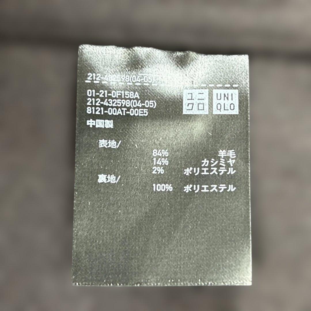 未使用級！ UNIQLO ユニクロ +Ｊノーカラーコート カシミヤ L 美品　黒