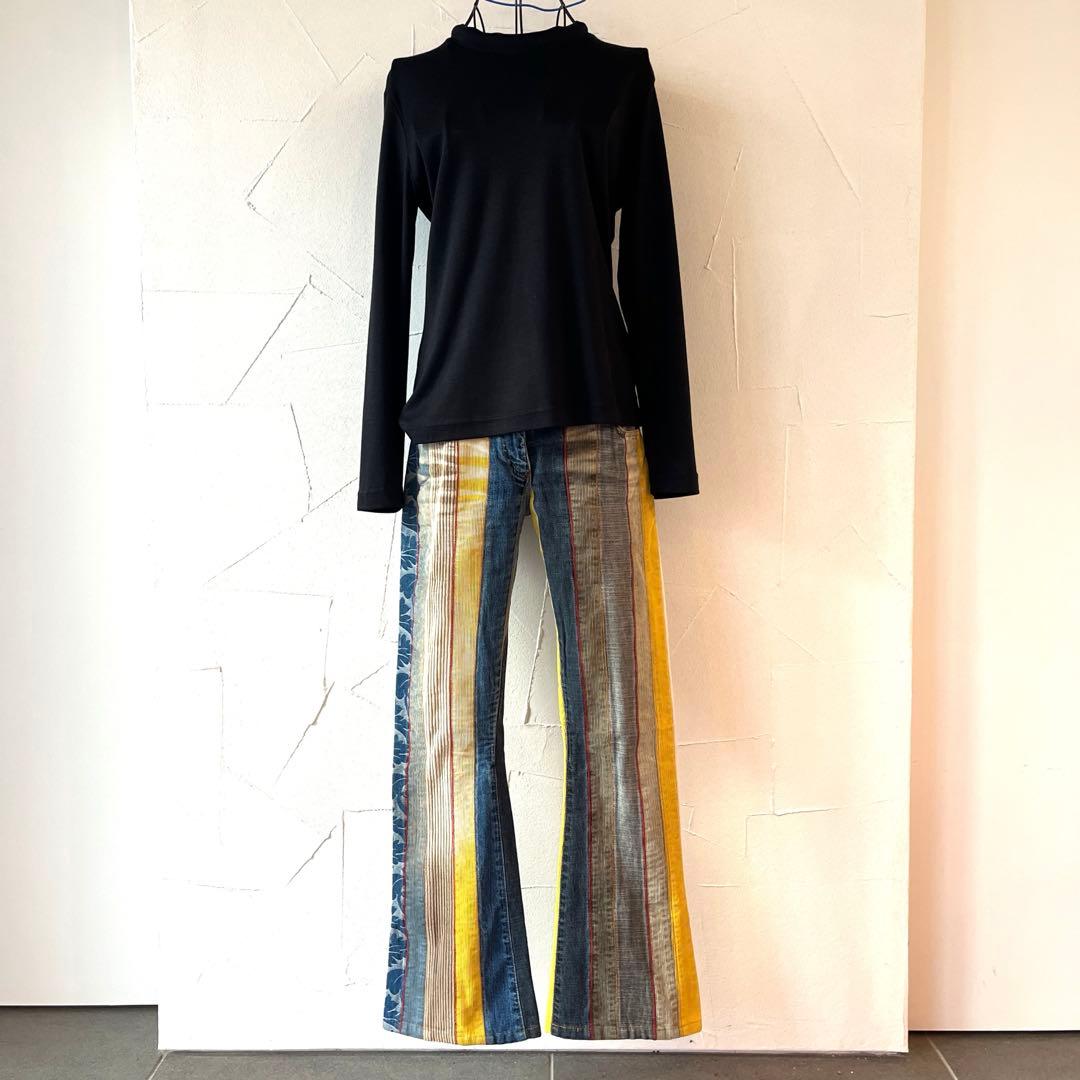 MISS SIXTY パッチワーク フレア デニム コーデュロイ アーカイブ M