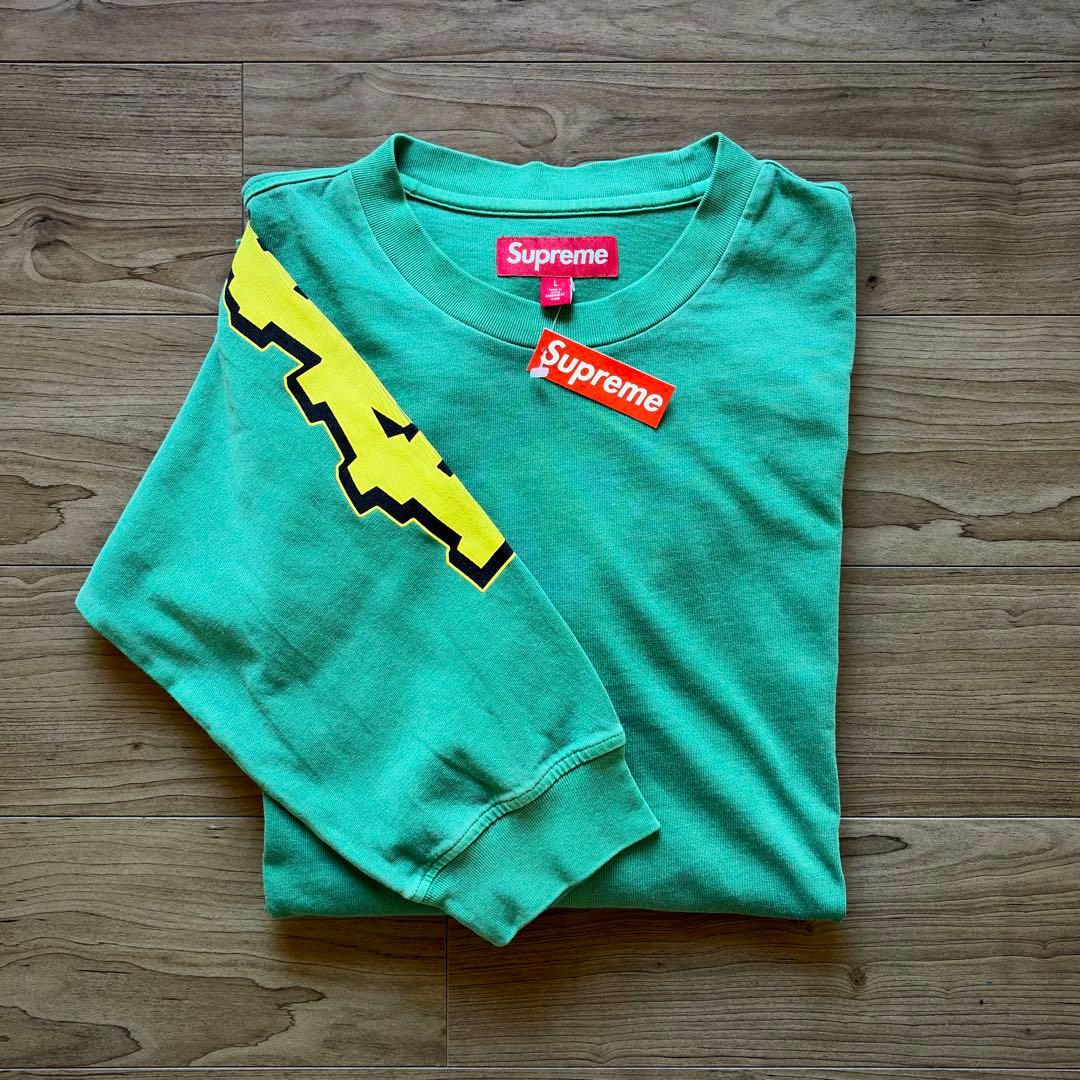 Cracked Sleeve L/S Top supreme ロンT Green