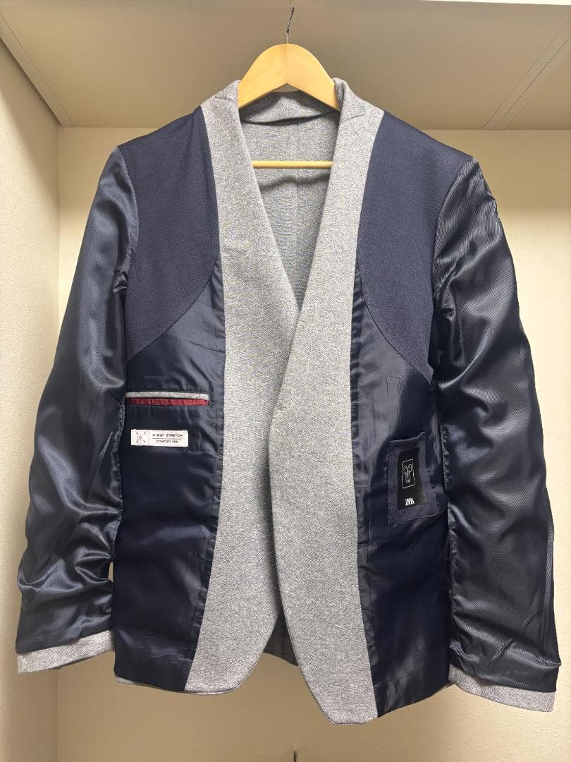 ZARA　4WAYストレッチ　スーツ　グレー