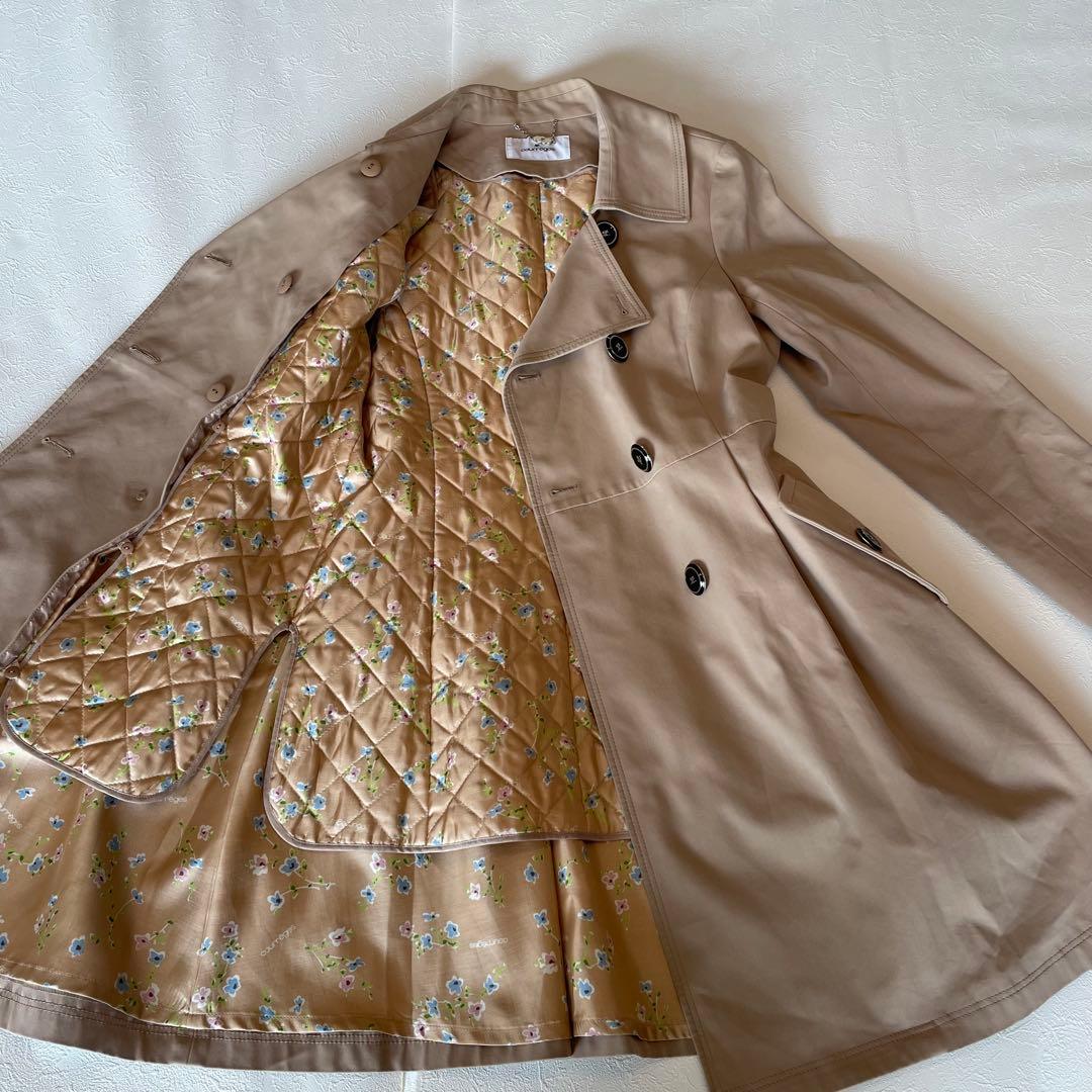 美品 courreges トレンチコート ビッグロゴ ライナー付き 40