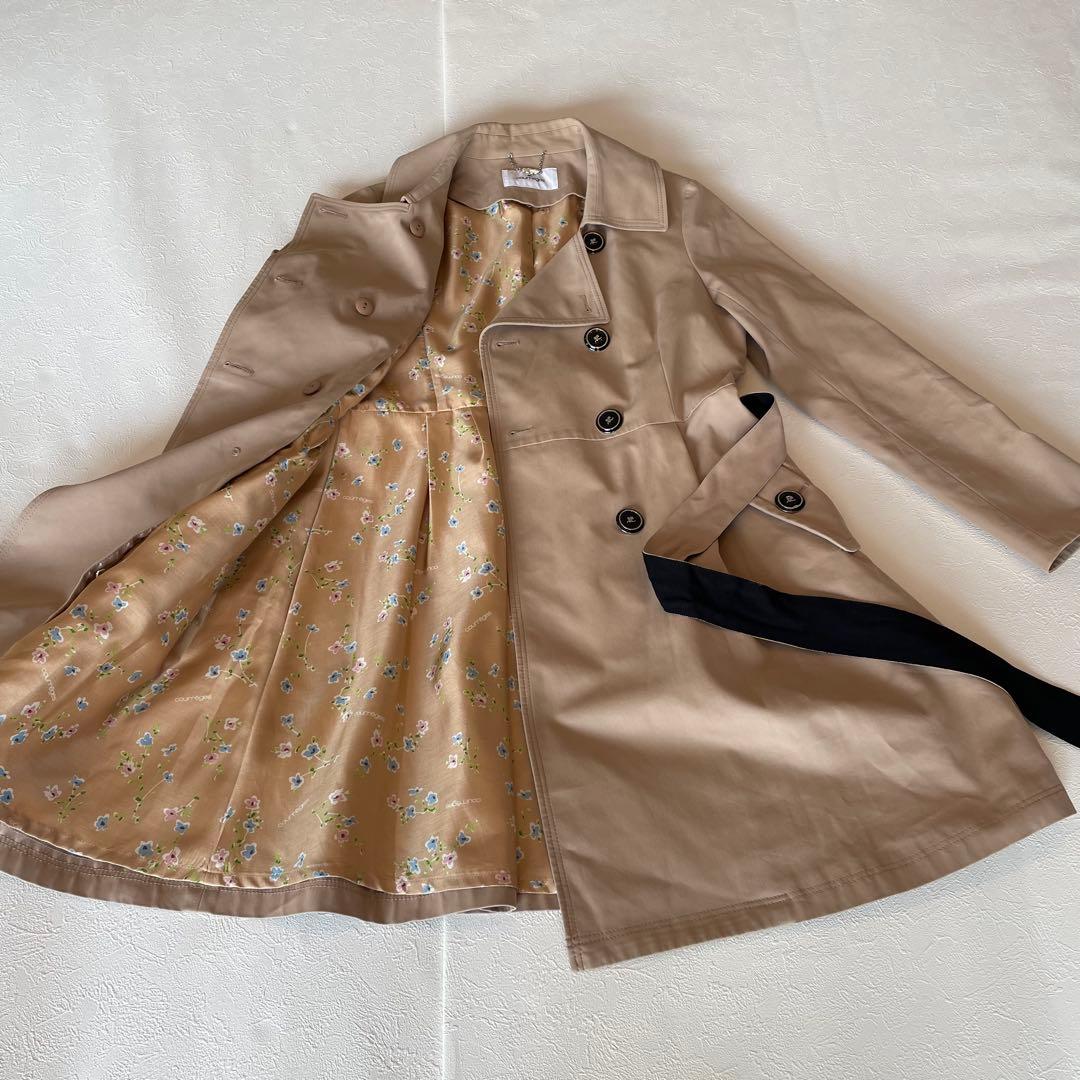 美品 courreges トレンチコート ビッグロゴ ライナー付き 40