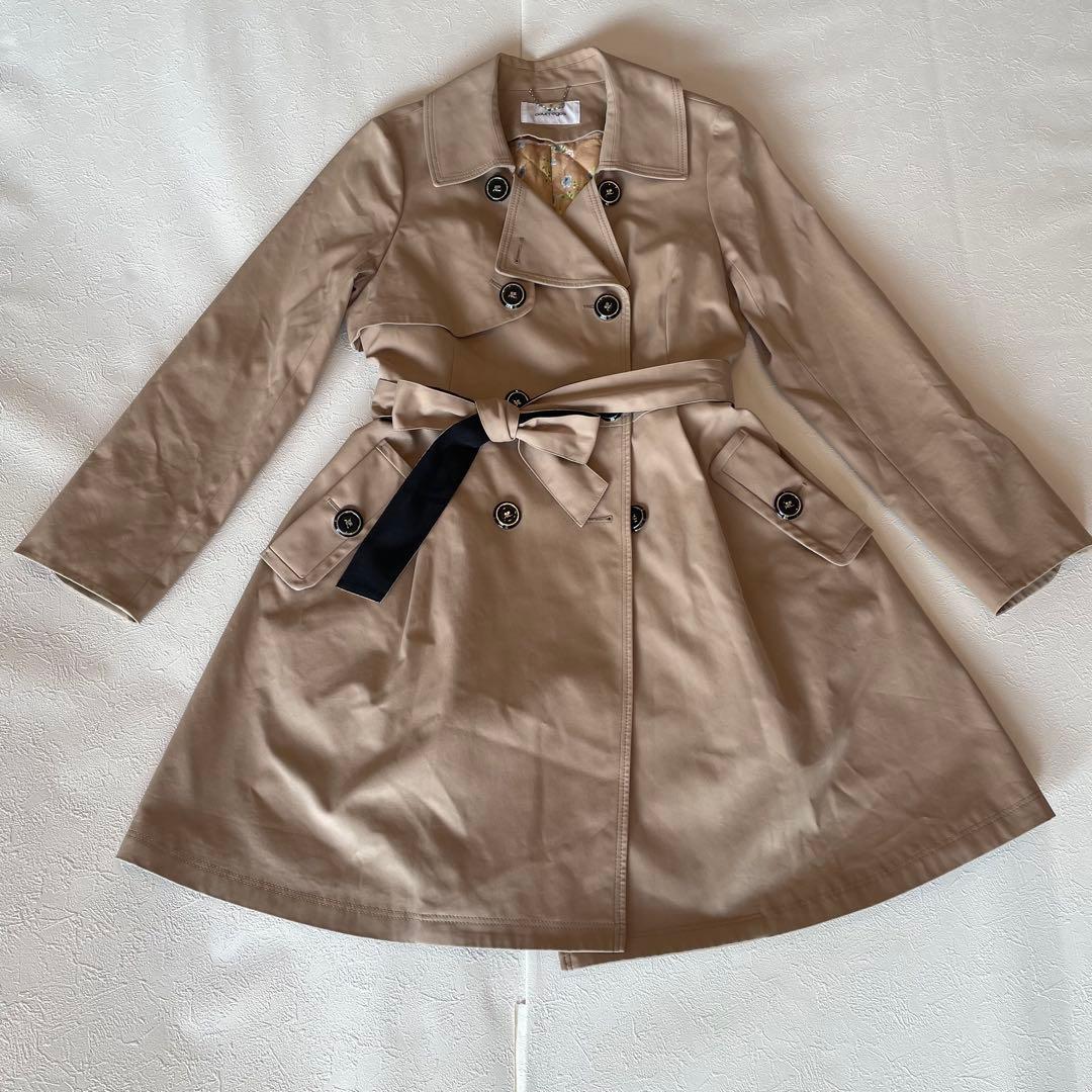 美品 courreges トレンチコート ビッグロゴ ライナー付き 40