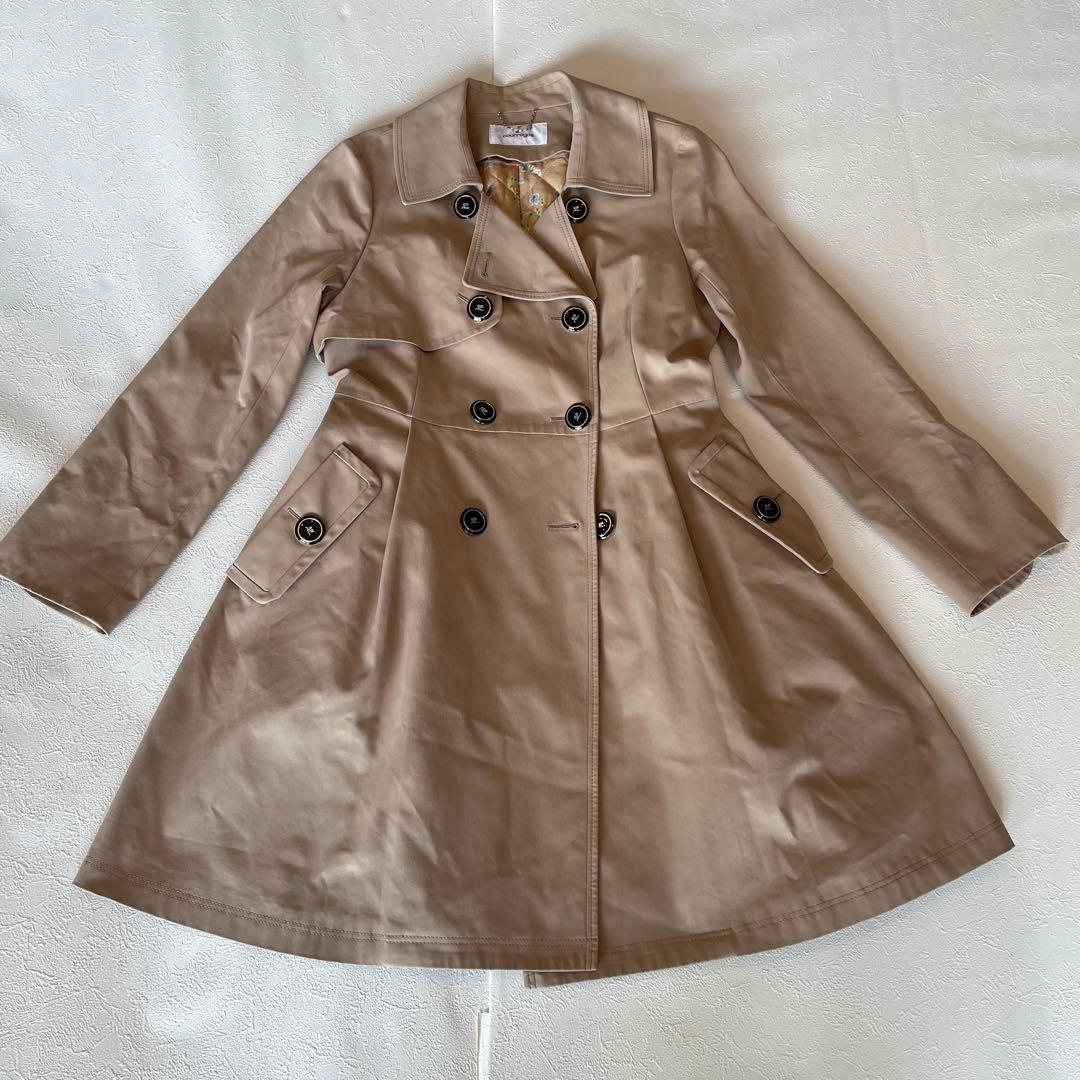 美品 courreges トレンチコート ビッグロゴ ライナー付き 40