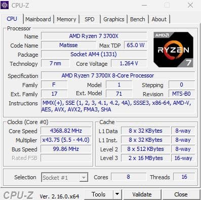 AMD Ryzen 7 3700X CPU 【動作確認済】