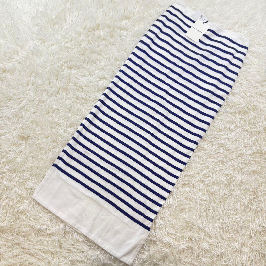 【新品】MADISON BLUE ボーダー ニット ロング タイト スカート