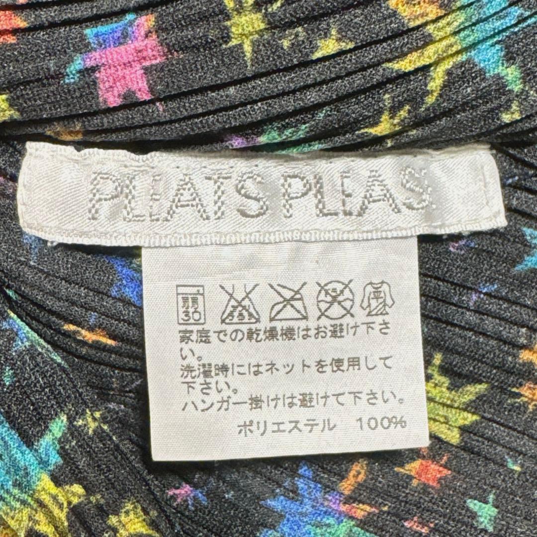 美品 PLEATS PLEASE 星柄 プリーツワンピース サイズ3 ブラック