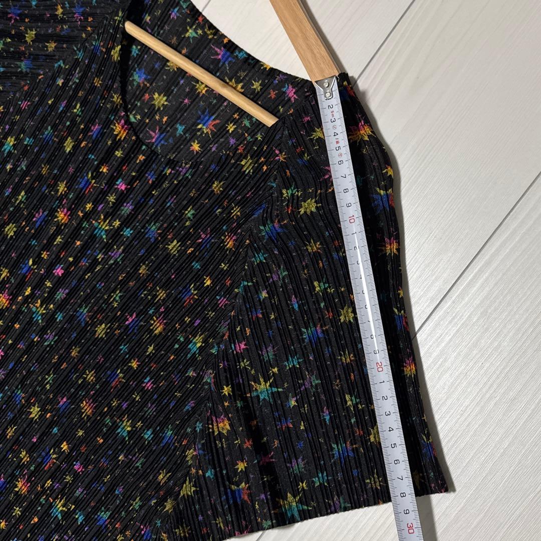 美品 PLEATS PLEASE 星柄 プリーツワンピース サイズ3 ブラック