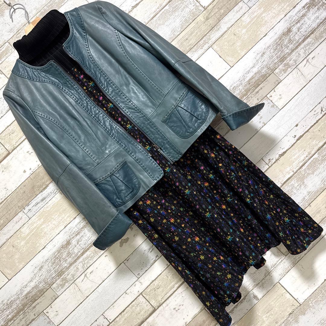 美品 PLEATS PLEASE 星柄 プリーツワンピース サイズ3 ブラック