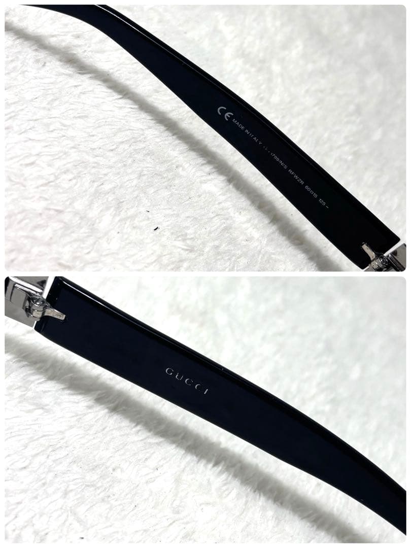 ✨GUCCI ハーフリムサングラス GGロゴ柄 度なし ケース付