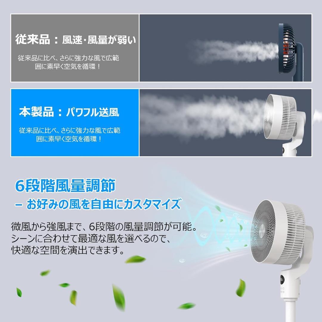 【R1657-42-89】 サーキュレーター DCモーター 扇風機 風量6段階