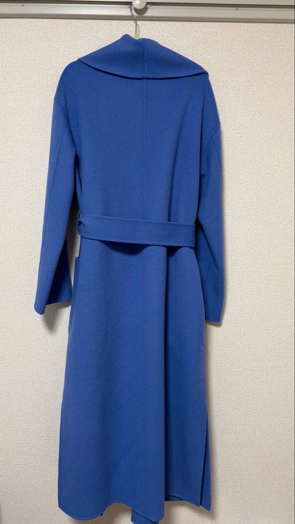【カシミヤ混】allureville リバーコート ロング ブルー