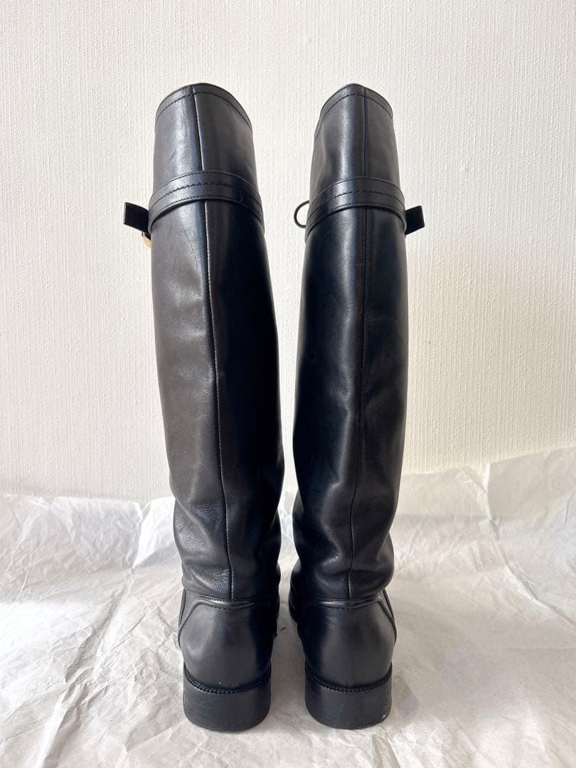 【LOUIS VUITTON】ロゴ金具付きロングブーツ【23.5cm相当】