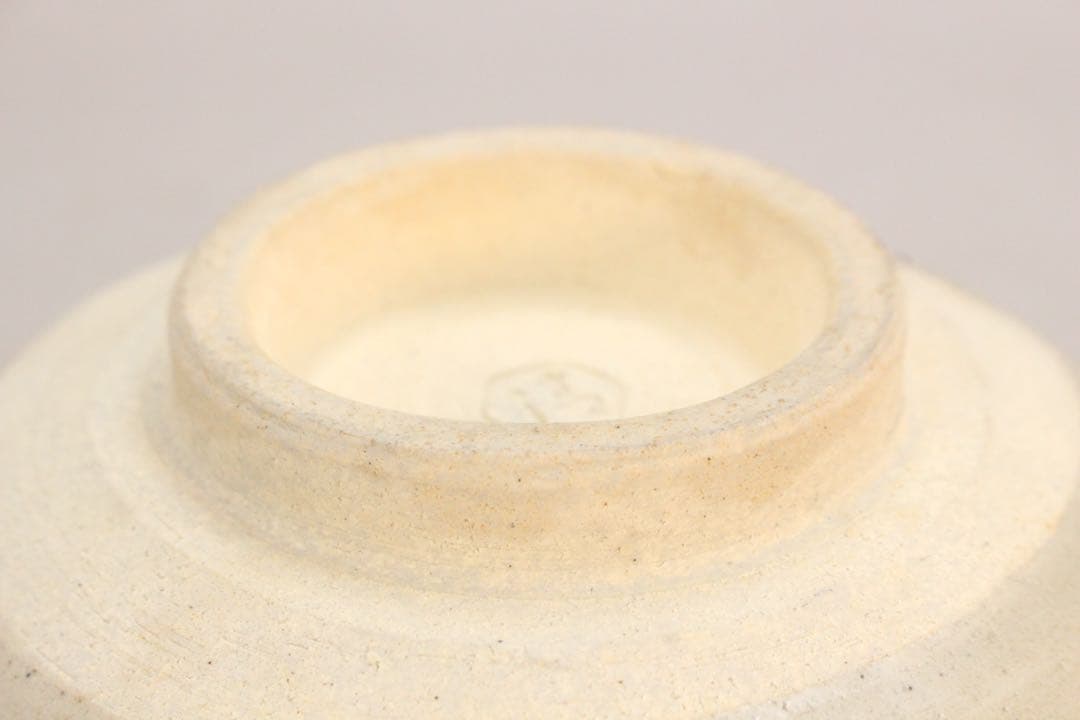 No5155五代　清水六兵衛造　絵高麗兎草花文鉢　陶印有　直径20cm 送料無料