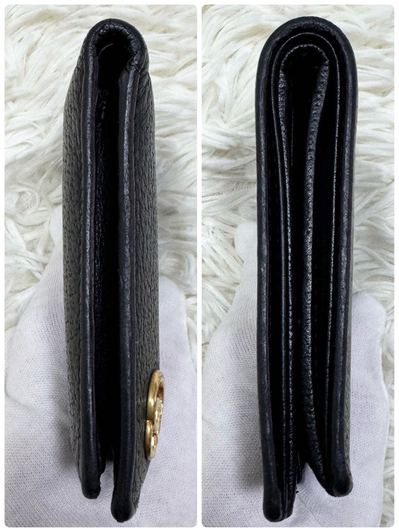 ✨保証書付き✨GUCCI GGマーモント ２つ折り財布 ブラック レザー