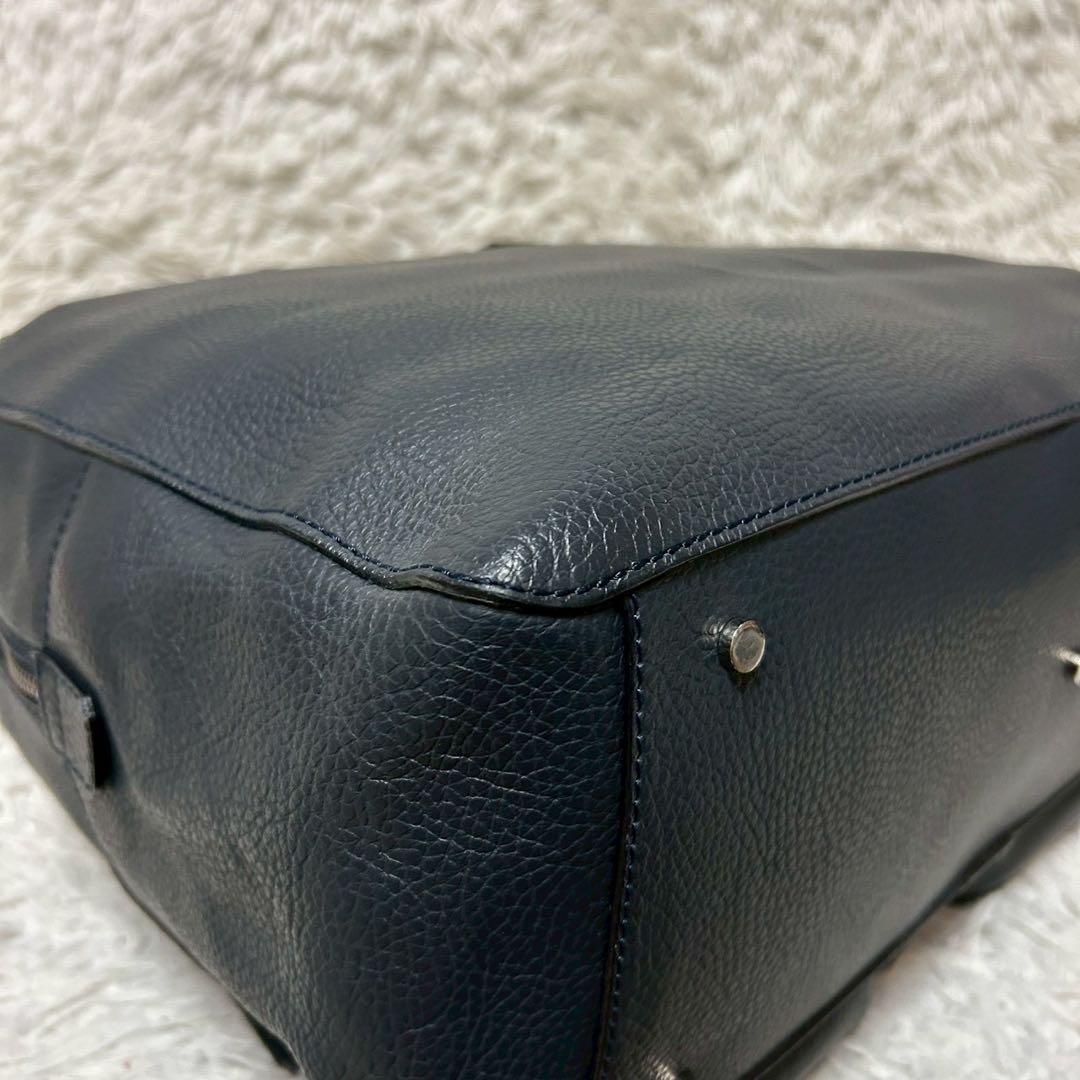 極美品✨dunhill ダンヒル ボストンバッグ トート シボ革 ネイビー