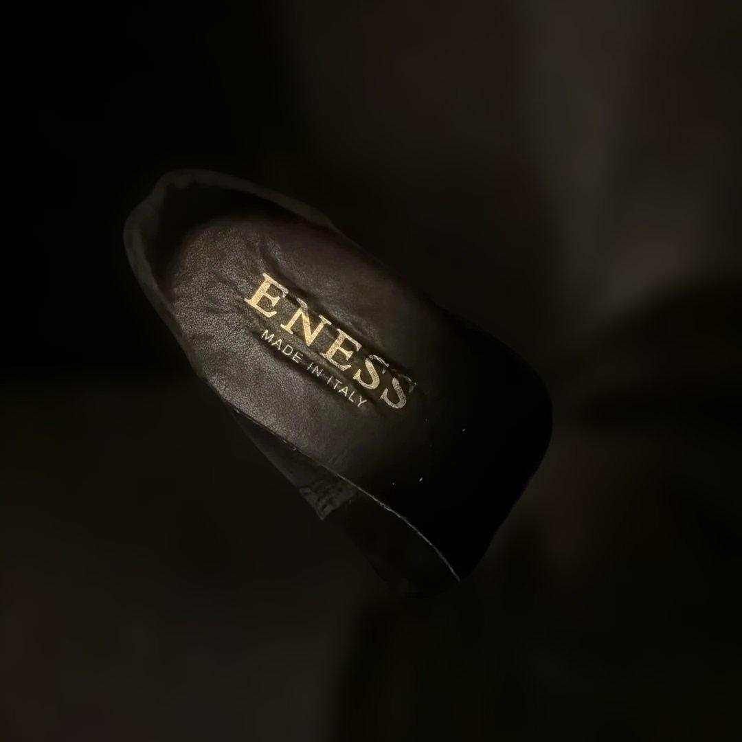 eness サイドゴア ミドル チェルシーブーツ 黒 イタリア製 本革 レザー