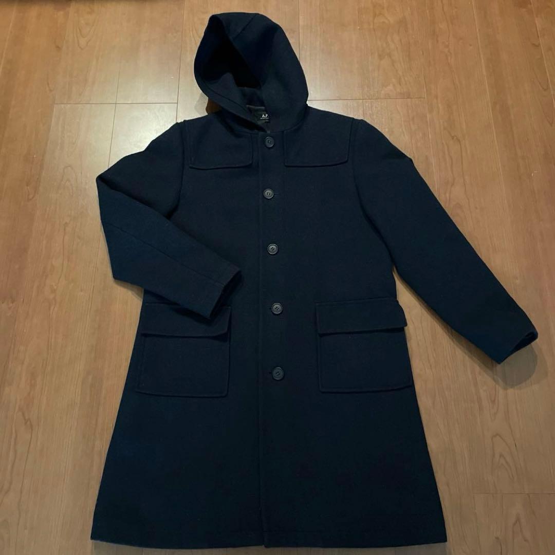 【良品】　APC アーペーセー　ロングコート　ネイビー（濃紺）　S フランス製