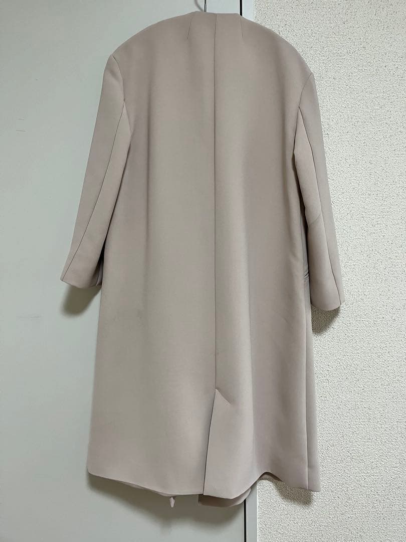 【未使用品】COHINA Vネックノーカラーコート /ピンクベージュ