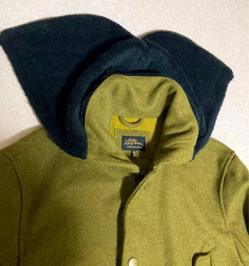 美品 エルエルビーン シグネチャー メルトン ウール モッズコート 筆記体タグ