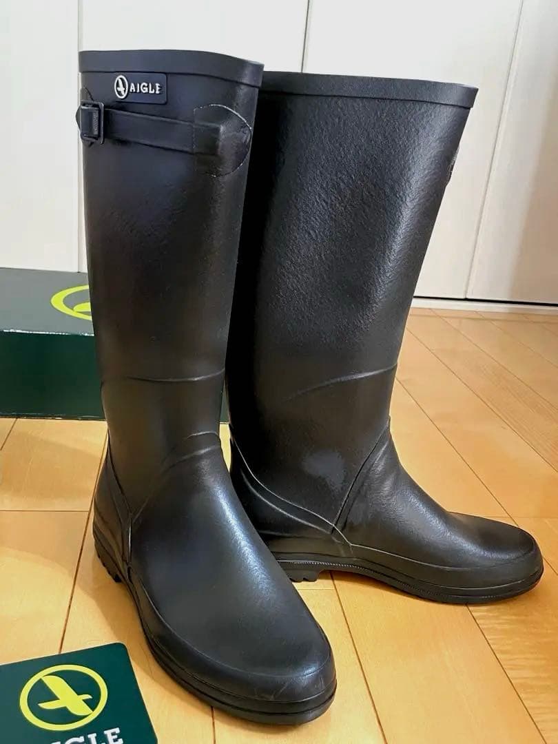 AIGLE シャンタベル　ブラック　レインブーツサイズ38