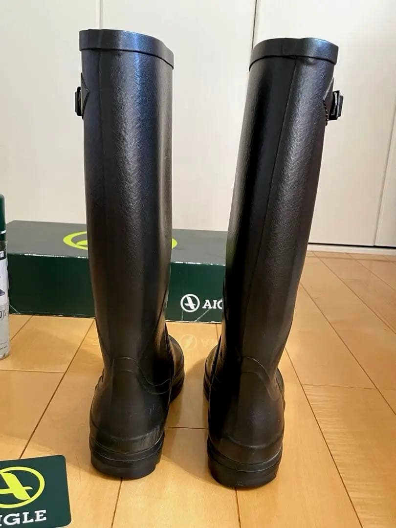 AIGLE シャンタベル　ブラック　レインブーツサイズ38