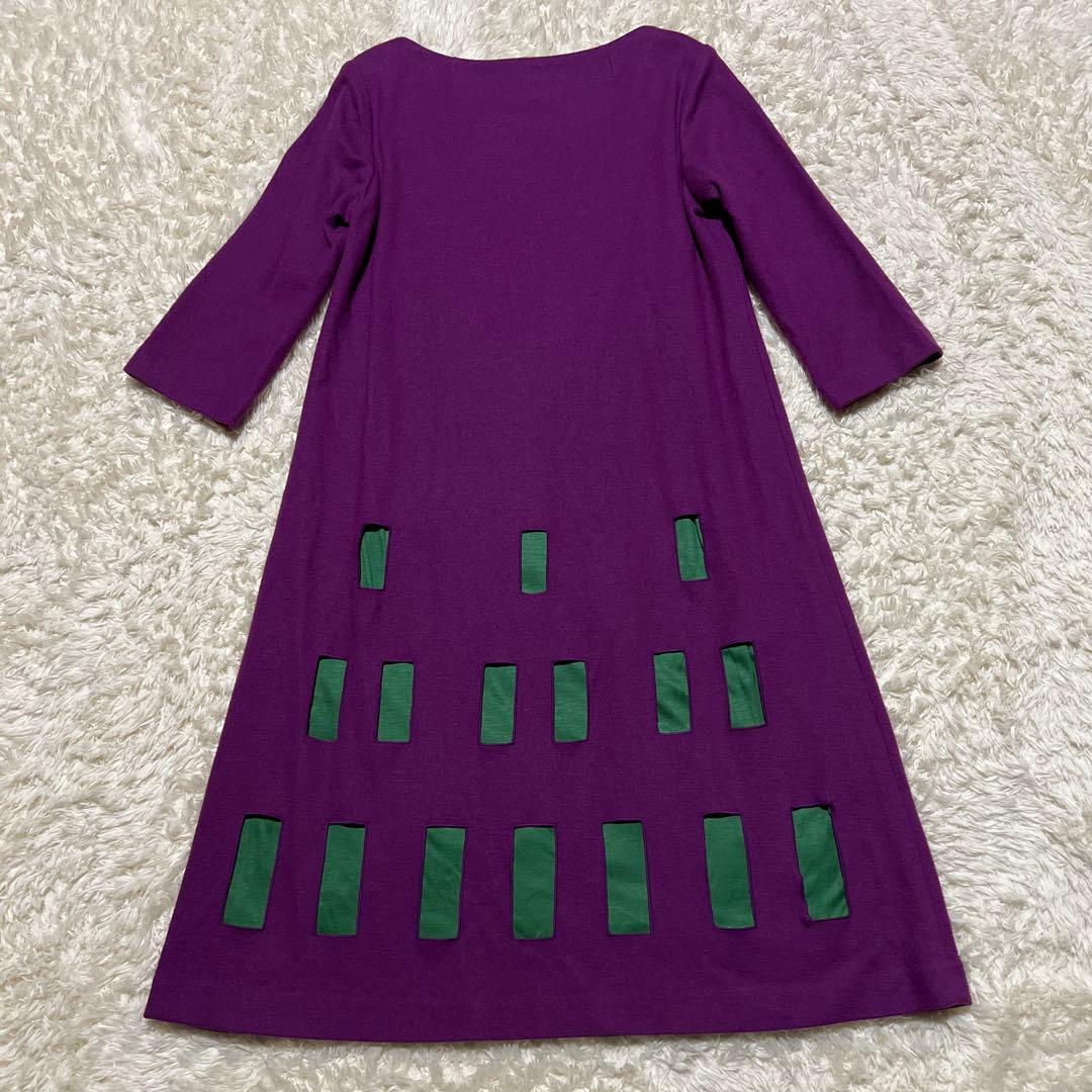 訳あり　sybillaシビラ　ウール　ワンピース　インナーキャミ付き　L