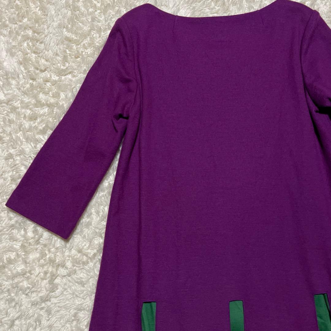 訳あり　sybillaシビラ　ウール　ワンピース　インナーキャミ付き　L