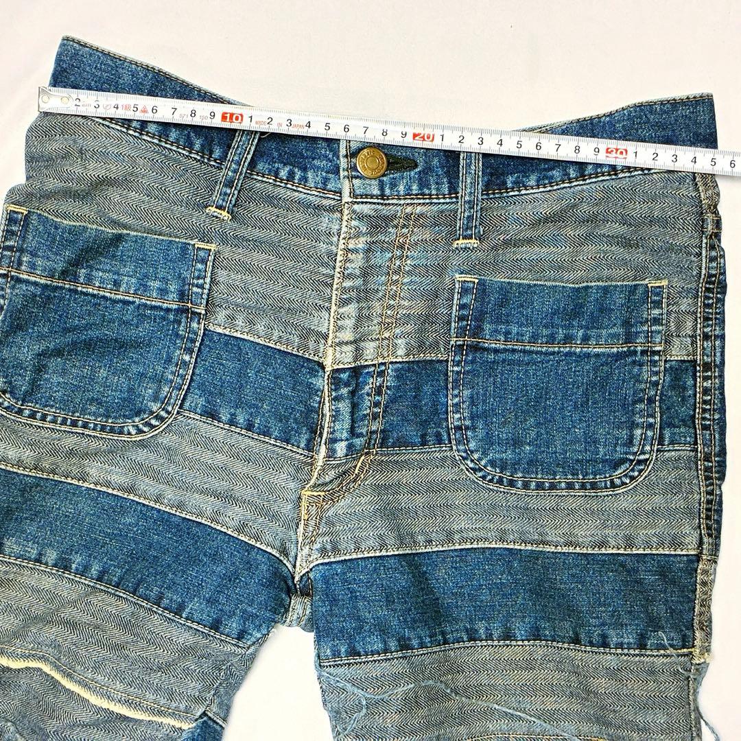 HYSTERIC GLAMOUR ウミヘビ ツギハギ フレア スクラッチ デニム