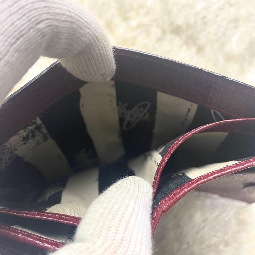 美品 ヴィヴィアンウエストウッド 折り財布 L字ファスナー ワインレッド