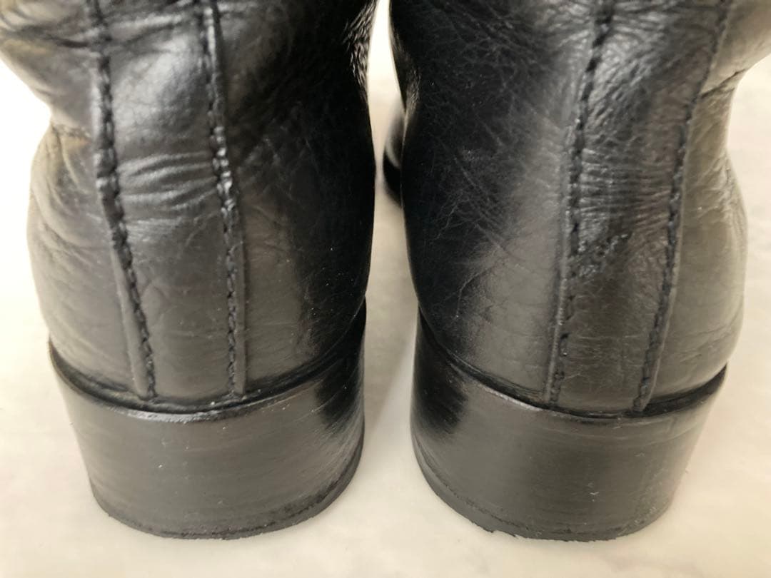 プラダ PRADA ロングブーツ ブラックレザー23.5cm