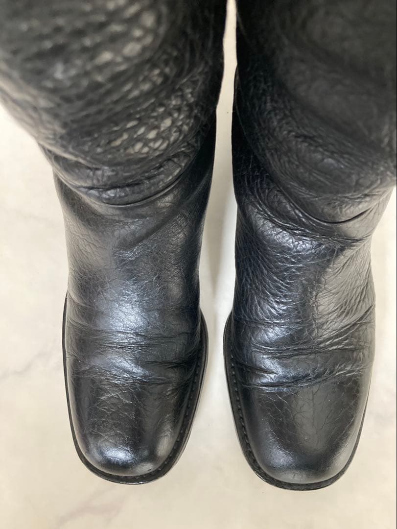 プラダ PRADA ロングブーツ ブラックレザー23.5cm
