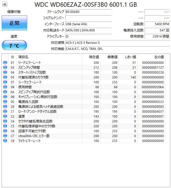 内蔵型ハードディスクドライブ Western Digital WD Blue 6TB HDD