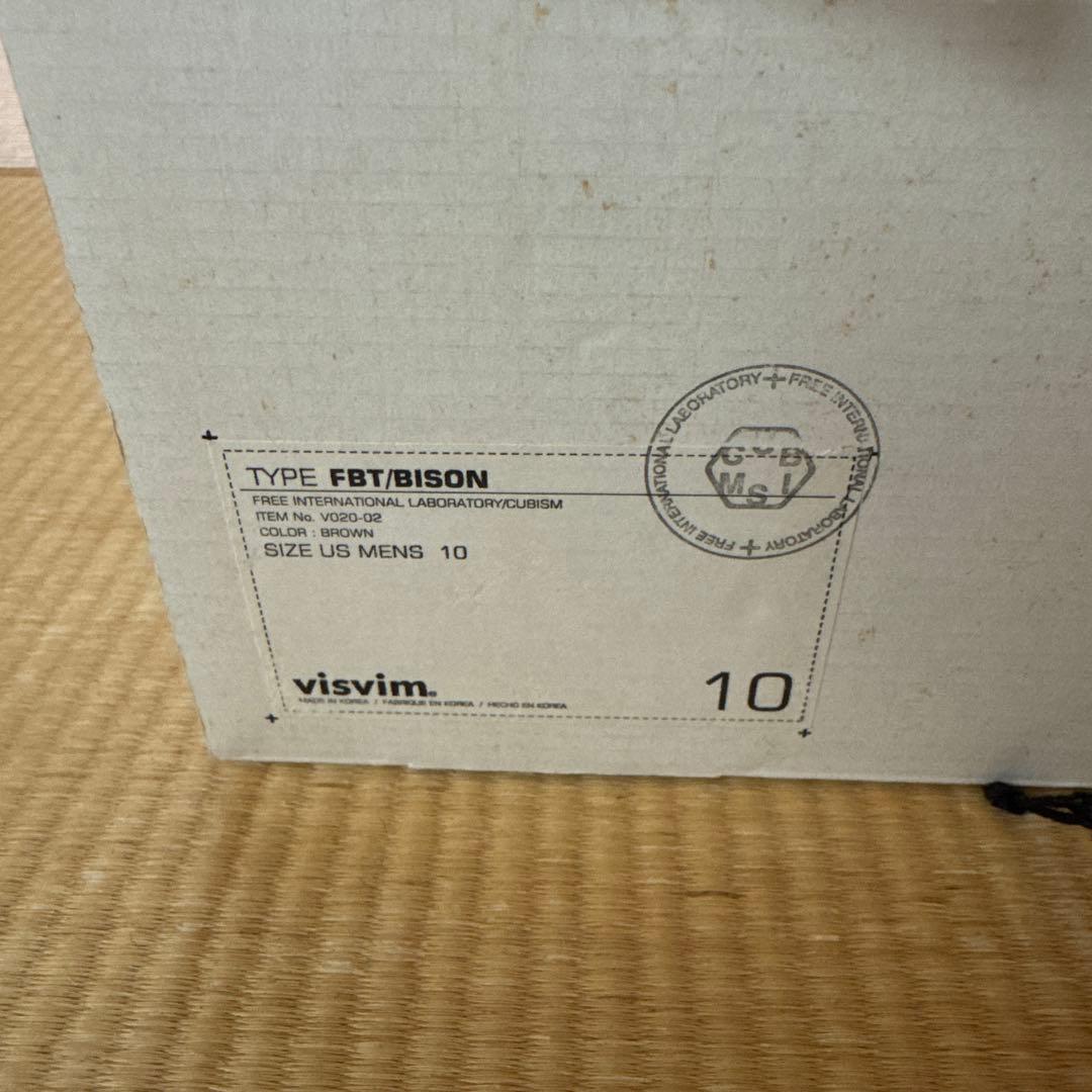 【未使用品】VISVIM FBT/BISON サイズ10