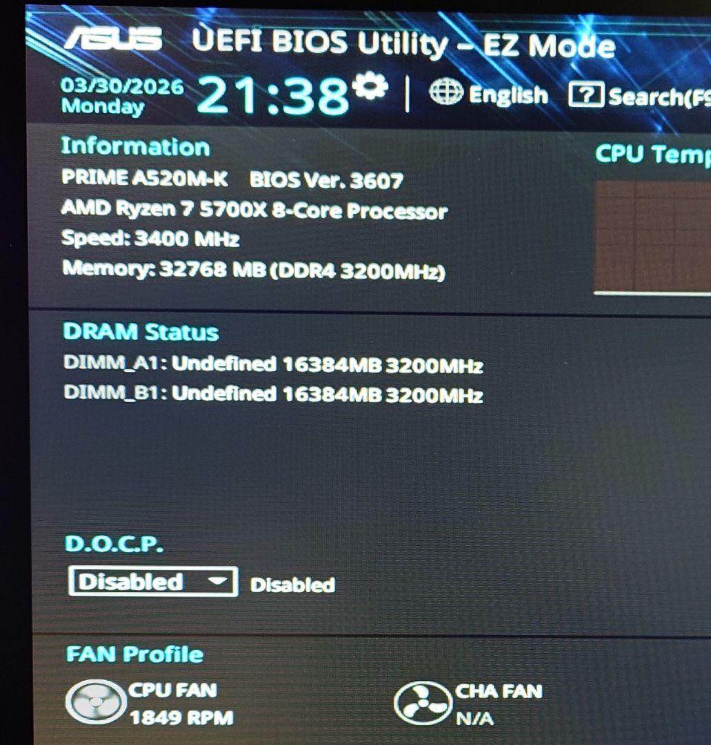 Hanye DDR4 16GB×2 計 32GB 3200MHz 【動作確認済】