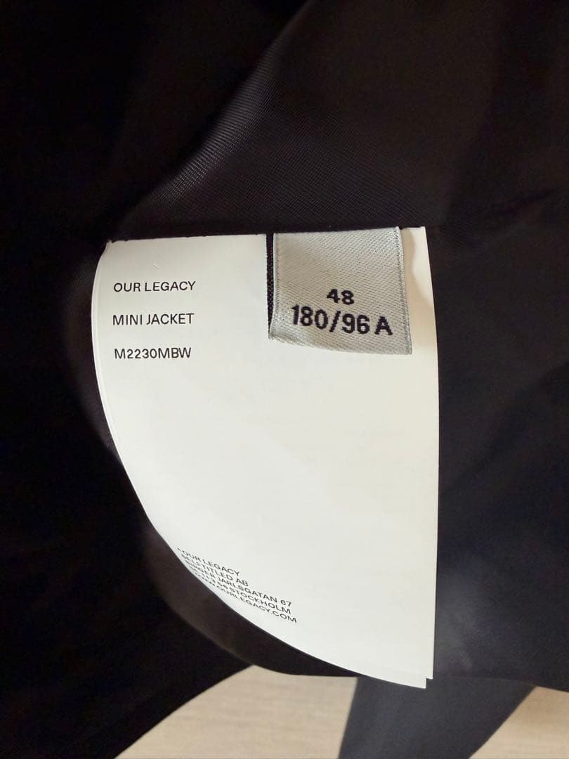 ジャケット・アウター OUR LEGACY Mini Jacket size 48