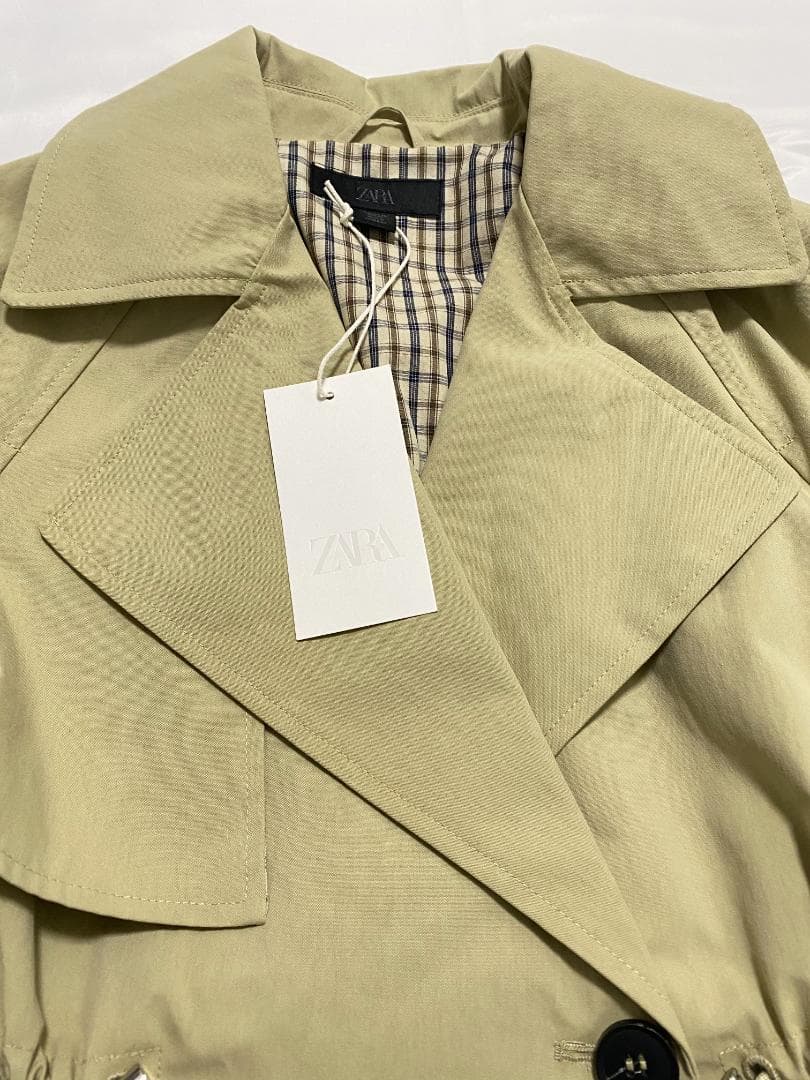 新品 ZARA 調節可能なウエスト ショートトレンチコート XS