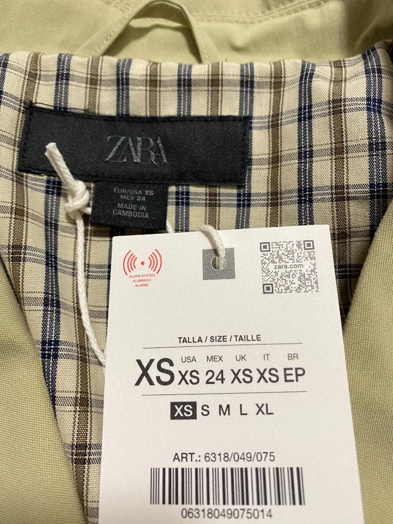新品 ZARA 調節可能なウエスト ショートトレンチコート XS