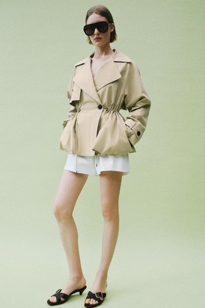 新品 ZARA 調節可能なウエスト ショートトレンチコート XS
