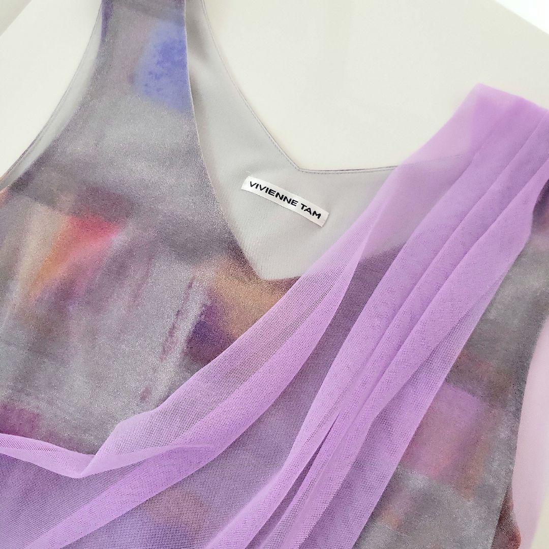 VIVIENNE TAM チュール レイヤード インクプリント ドレス ０