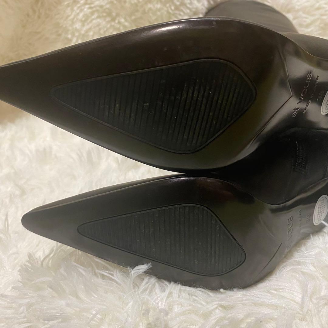 最終S✨定価5万＆美品✨et vousエヴー　黒 ロングブーツ ポインテッドトゥ