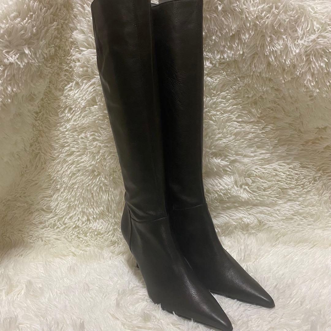 最終S✨定価5万＆美品✨et vousエヴー　黒 ロングブーツ ポインテッドトゥ