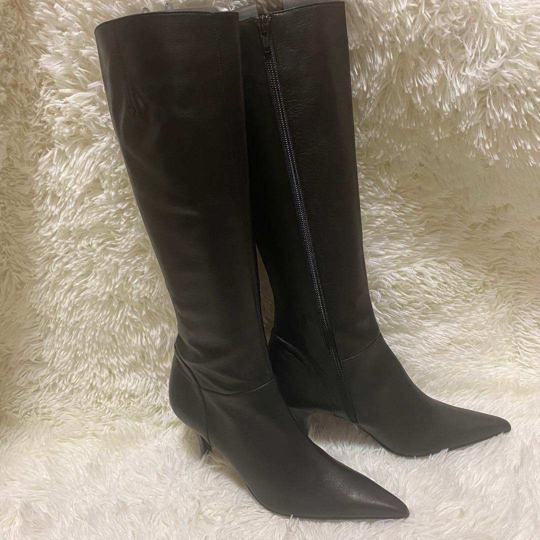 最終S✨定価5万＆美品✨et vousエヴー　黒 ロングブーツ ポインテッドトゥ