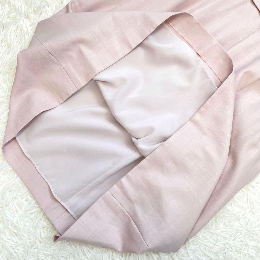 美品✨️ルネ ひざ丈ワンピース リボン ノースリーブ ピンク 38