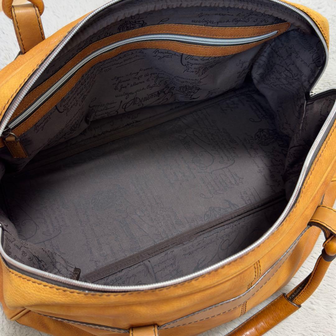 最初期 85.3万円 ベルルッティ ブラウンパティーヌレザーボストンバッグ